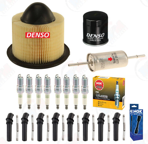 DENSO Tune up Kit (NGK Spark Plugs & Boots) for Ford Mustang E150 F150 4.6L 5.4L