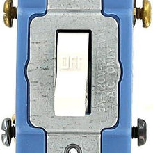 Leviton 1202-2W 15 Amp, 120/277 Volt, Toggle Double-Pole AC Quiet Switch, Extra Heavy Duty Grade, Self Grounding, Back and Side Wired, White