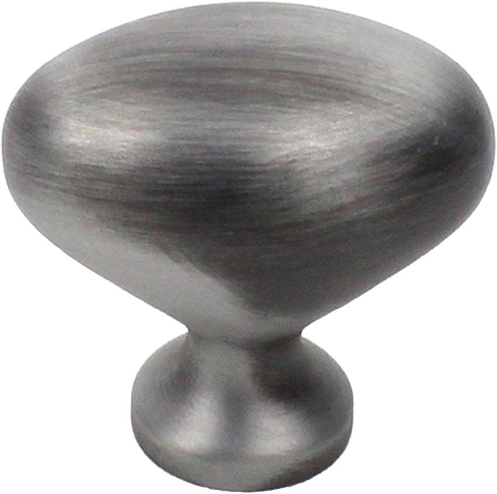 Century Hardware 27117-WP Glacier Zinc Die Cast Oval Knob, Pewter