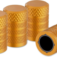 CKAuto Tire Valve Stem Caps, Black, 4 pcs/Pack, Anodized Aluminum Tire Valve Cap Set, Corrosion Resistant, Universal Stem Covers for Cars Trucks Motorcycles SUVs and Bikes