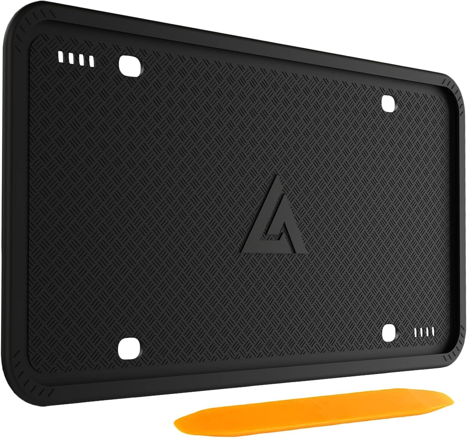 Aujen Silicone License Plate Frames Black, 2 Pack Car License Plate Frame, Universal US Car Black License Plate Holders Brackets Rust-Proof, Rattle-Proof, Weather-Proof Car Accessories(Black)