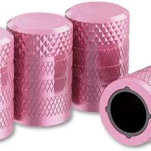 CKAuto Tire Valve Stem Caps, Black, 4 pcs/Pack, Anodized Aluminum Tire Valve Cap Set, Corrosion Resistant, Universal Stem Covers for Cars Trucks Motorcycles SUVs and Bikes