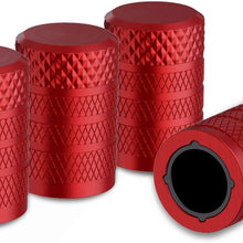 CKAuto Tire Valve Stem Caps, Black, 4 pcs/Pack, Anodized Aluminum Tire Valve Cap Set, Corrosion Resistant, Universal Stem Covers for Cars Trucks Motorcycles SUVs and Bikes