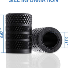 CKAuto Tire Valve Stem Caps, Black, 4 pcs/Pack, Anodized Aluminum Tire Valve Cap Set, Corrosion Resistant, Universal Stem Covers for Cars Trucks Motorcycles SUVs and Bikes