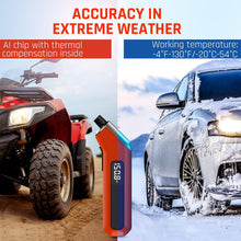 ETENWOLF T300 Digital Tire Pressure Gauge 3-200 PSI, Industrial Tire Gauge Calibrated to ANSI B40.7 Grade 2A(Plus-Minus 0.5%), Replaceable AAA Batteries (Vivid Orange)