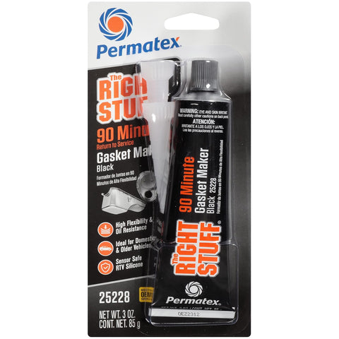 Permatex 82180 Ultra Black Maximum Oil Resistance RTV Silicone Gasket Maker, Sensor Safe And Non-Corrosive, For High Flex And Oil Resistant Applications 3 oz