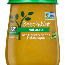 (10 Pack) Beech-Nut Naturals Stage 2, Peas Green Beans & Asparagus Baby Food, 4 oz Jar