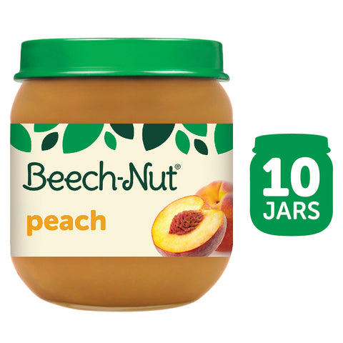 (10 Pack) Beech-Nut Stage 2, Peach Baby Food, 4 oz Jar