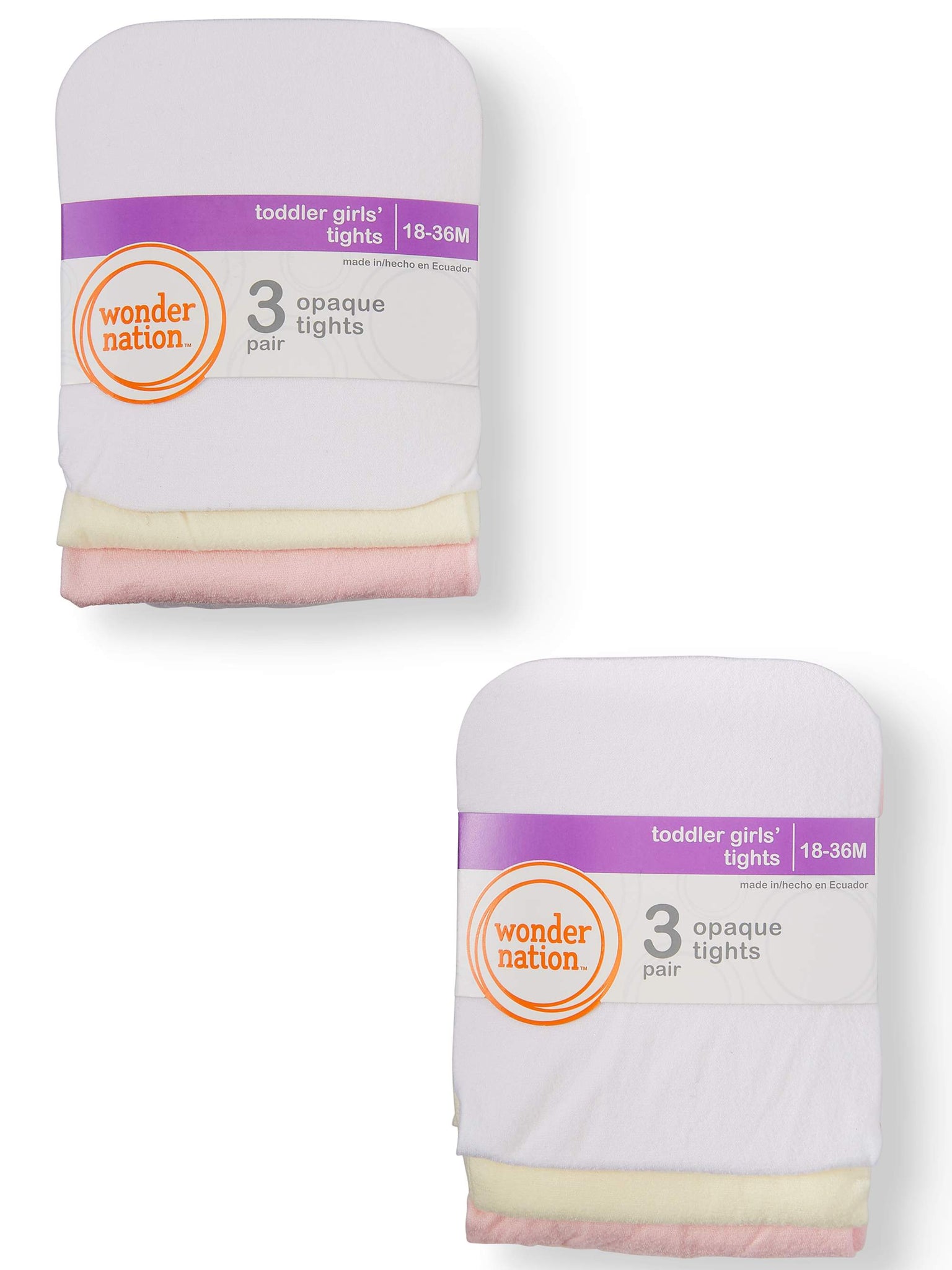 Wonder Nation Baby Girls Opaque Tights, Set of Two 3-Packs