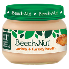 (10 Pack) Beech-Nut Stage 1, Turkey & Turkey Broth Baby Food, 2.5 oz Jar