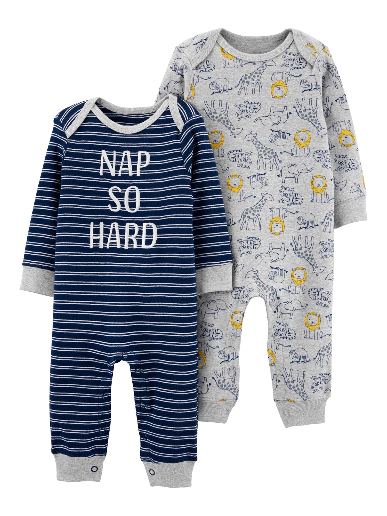 Child of Mine by Carter's Baby Boy Long Sleeve Footless Coveralls, 2-Pack