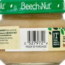 (10 Pack) Beech-Nut Stage 1, Beef & Beef Broth Baby Food, 2.5 oz Jar