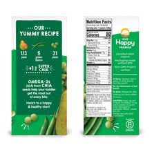 (8 Pouches) Happy Tot Super Foods Stage 4 Organic Pears, Green Beans & Peas + Super Chia Baby Food, 4.22 oz