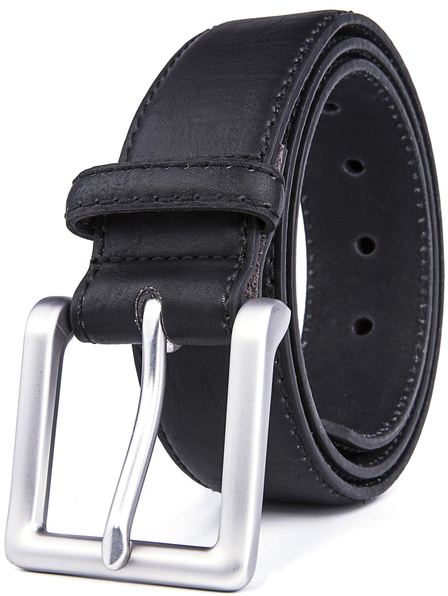 Genuine Leather Dress Belts For Men - Mens Belt For Suits, Jeans, Uniform With Single Prong Buckle - Designed in the USA