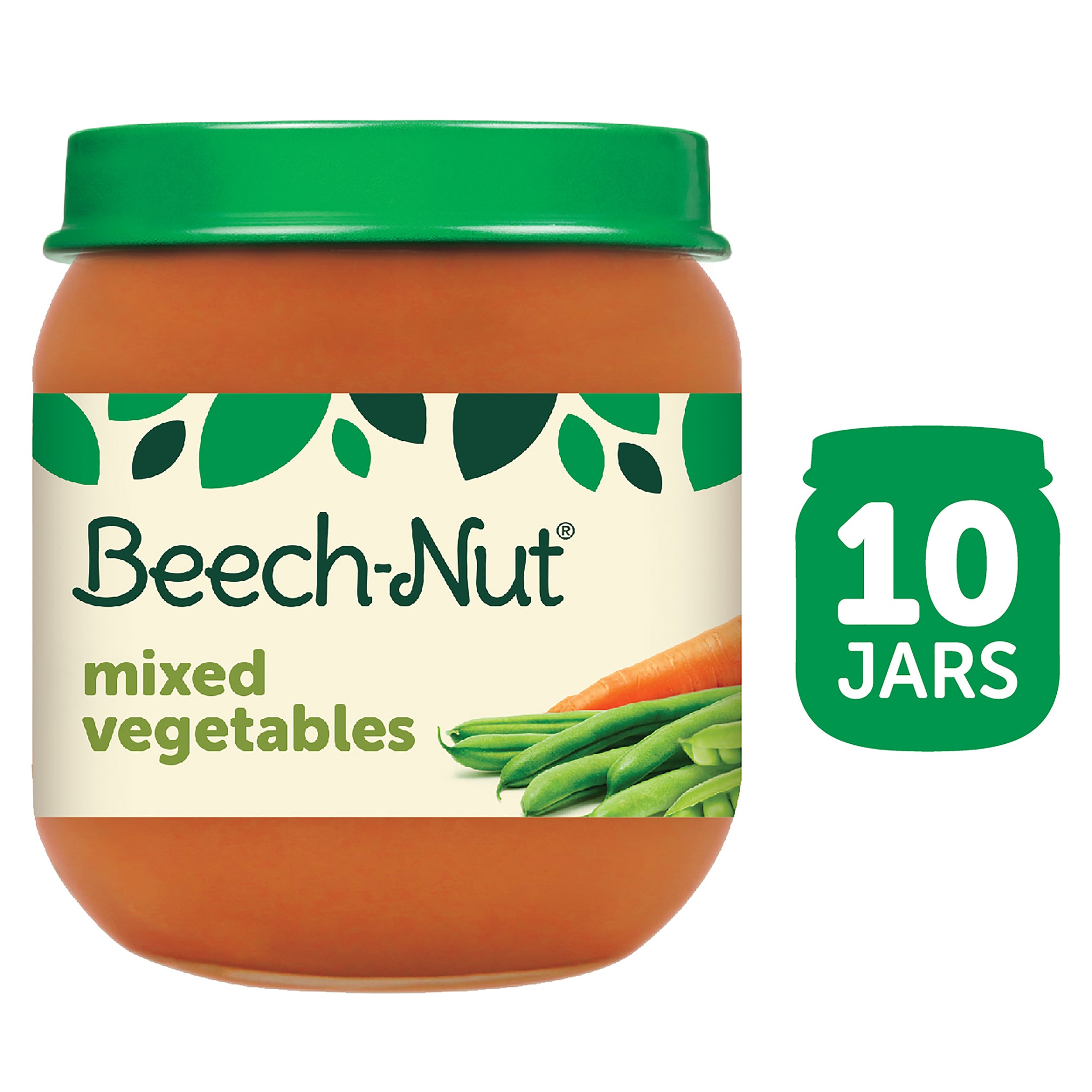 (10 Pack) Beech-Nut Stage 2, Mixed Vegetables Baby Food, 4 oz Jar