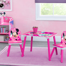 Disney Minnie Mouse 4-Piece Playroom Set by Delta Children – Includes Table and 2 Chair Set and 3-Shelf Playhouse Bookcase