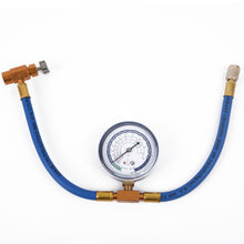 R134A to R12 R22 Refrigerant Recharge Hose Pipe with Can Tap Pressure Gauge