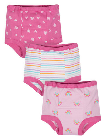 Gerber Toddler Girls Organic Cotton Reusable Training Pants, 3-Pack
