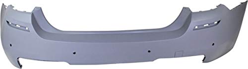 Evan-Fischer Rear Bumper Cover 51128048594 Compatible with 2011-2016 BMW 528i/535i Primed with M Package with Park Dist Control Sensor Holes Sedan
