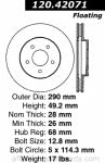 Centric - 121.42071 - Standard Brake Rotor