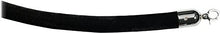Visiontron 840BK72HE-SS1 6ft Prime Velvet Black Rope, Hinged Snap Ends Satin Stainless Steel Effect