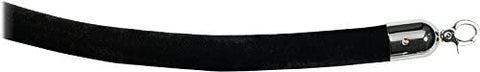 Visiontron 840BK72HE-SS1 6ft Prime Velvet Black Rope, Hinged Snap Ends Satin Stainless Steel Effect