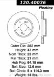 Centric - 120.40036 - Disc Brake Rotor