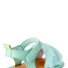 First Steps by Stepping Stones Faux Fur Soft Sole Baby Ankle-Strap Sandals (Infant Girls)