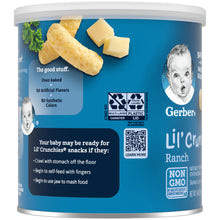 Gerber Lil' Crunchies Baked Corn Snack, Ranch, 1.48 oz. Canister