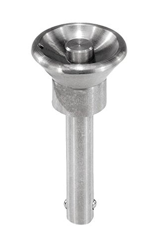 Kipp 03194-3110050 Stainless Steel Ball Lock Pin, Button Head Style, Self-Locking, Natural Finish, 93.6 mm Length, Metric
