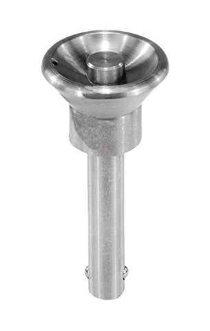 Kipp 03194-3110035 Stainless Steel Ball Lock Pin, Button Head Style, Self-Locking, Natural Finish, 78.6 mm Length, Metric