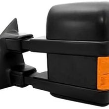 Auto Express Set 1999-2003 Fits Ford Super Duty F250 F350 F450 F550 Side Towing Mirrors Power Heated Set - Amber Signal Light