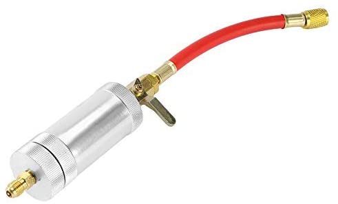 Automotive Air Conditioning Coolant Filling Tube Injection Tool, 1/4SAE R134 2 oz Oil Injector R134A R12 R22 Car A/C AC Oil&Dye oz Injection Tool