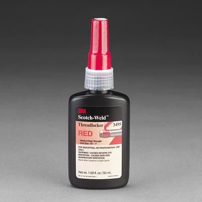 3M Industrial 048011-57310 3m Scotch Weld Threadlocker 3495 Red 50ml
