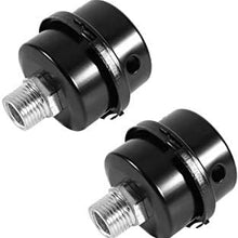 YuXuan Pavilion Replace 1/2" Thread Connector Air Compressor Muffler Filter Silencer 20mm Black Metal Intake Filter Silencer(2Pcs)