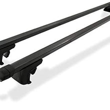 LT Sport Fit OEM Raised Rail 48" Square Cross Bars Roof Rack Mount Top Cargo Carrier Kit