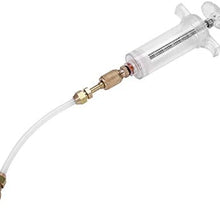 JVSISM Oil/Dye Injector 30Ml 1 Oz with Low Side Quick Coupler 1/4 SAE R134A Manual Oiler A/C Oil Injector,Automotive Air Conditioning Coolant Filling Tube Injection Tool