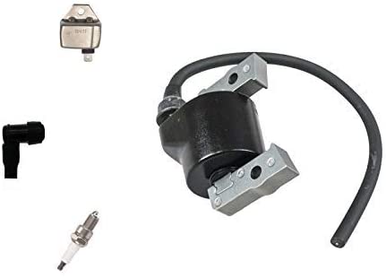 PARTSRUN Ignition Coil (ID#ZH7158) with BM11 Ignition Module Igniter 21119-2161 AM131398 AM132770 for Kawasaki FC540V 21121-2069 John Deere AM109258 with F7TC Spark Plug and Boot,ZF125-KIT