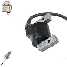 PARTSRUN Ignition Coil (ID#ZH7158) with BM11 Ignition Module Igniter 21119-2161 AM131398 AM132770 for Kawasaki FC540V 21121-2069 John Deere AM109258 with F7TC Spark Plug and Boot,ZF125-KIT