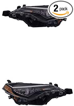 Headlight - Cooling Direct Fit/For TO2503249; TO2502249 17-19 Toyota Corolla-Ce/L/LE/LE-Eco Head Lamp Assembly Pair Left and Right BI-LED With LED-Daytime Running Light NSF