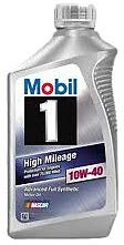 Mobil 1 103536 10W-40 High Mileage Motor Oil - 1 Quart (Pack of 6)