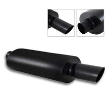 S SIZVER Weld-On Muffler Series 3" Slant Tip Black T-304 Racing Weld On Exhaust Muffler 2.5" Inlet Universal 1