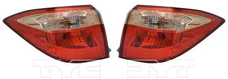 For 2017 Toyota Corolla Tail Light Driver and Passenger Side CAPA Certified w/Bulbs TO2804130 + TO2805130 - Replaces 81560-02B00 ;CE|L|LE|LE ECO; Halogen