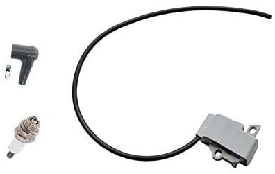 PARTSRUN #395143010 ID#CDIM 120/15 White Ignition Coil with Spark Plug for Dolmar PC-7412 PC-7414 PC-8216 Makita EK7300 EK7301 EK8100#395-143-010 ZF375B-HHS