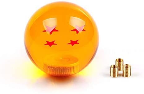 RASTP Dragon Ball Z Star Manual Gear Stick Shift Knob Universal Gear Shifter Knobs with Adapter Fits Most Car(4 Star)