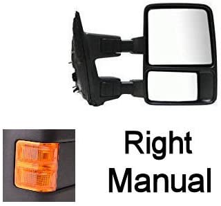 Auto Express Passenger Side Mirror for Ford F250 F350 F450 Manual Unheated Towing w/o Signal