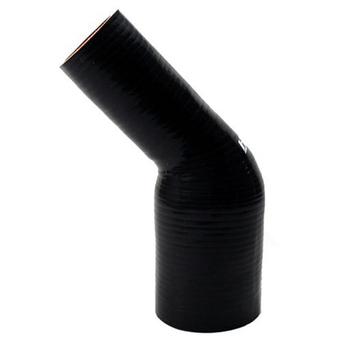 HPS HTSER45-150-175-BLK Silicone High Temperature 4-ply Reinforced 45 degree Elbow Reducer Coupler Hose, 75 PSI Maximum Pressure, 4