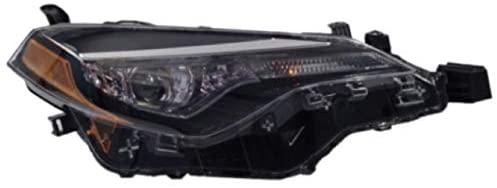 Headlight - Cooling Direct Fit/For TO2503249 17-19 Toyota Corolla-Ce/L/LE/LE-Eco Head Lamp Assembly Right Hand - Passenger BI-LED With LED-Daytime Running Light NSF