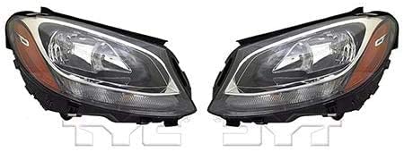 For 2015-2017 MERCEDES-BENZ C300 Driver and Passenger Side Halogen Headlight Assembly CAPA MB2502220
