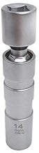 AutoXscan 14mm Thin Wall Magnetic Swivel 3/8 inch Drive 12 Point Spark Plug Wobble Socket Removal Tool Fits BMW